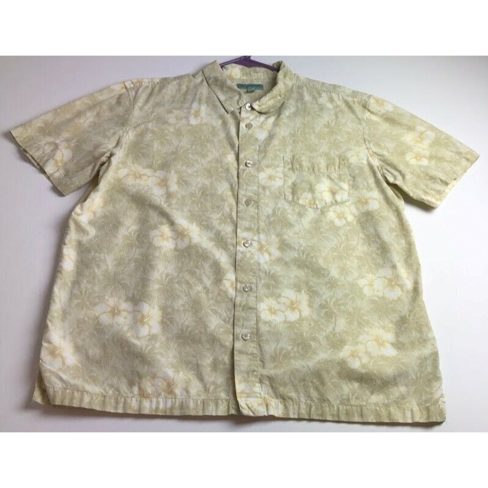 Kona Wind Button Up Shirt Men's XL Multicolor Floral Short Sleeves Hawaiian Camp